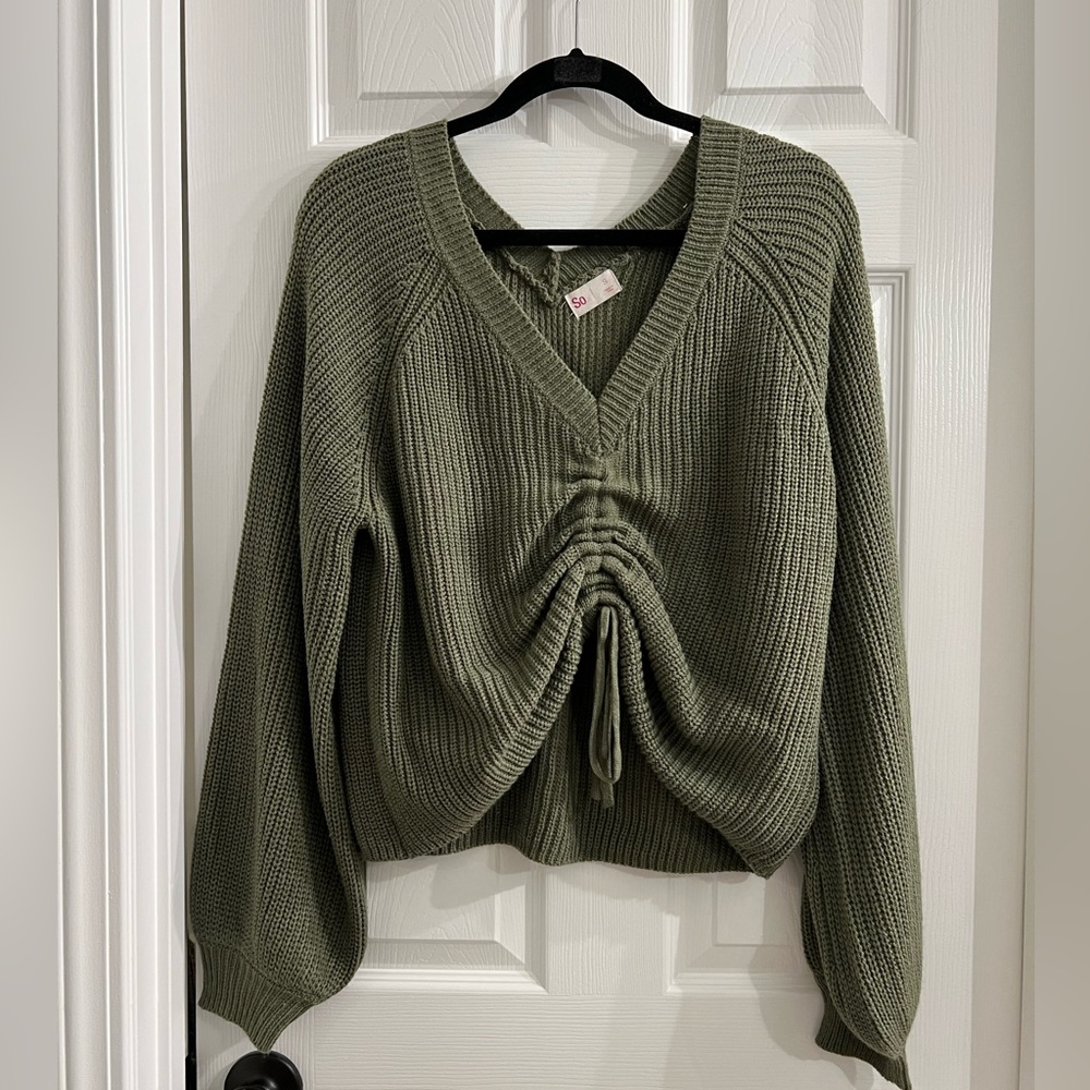 Cinch front sweater